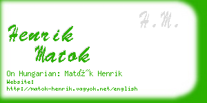 henrik matok business card